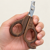 PAW Pflegezubehör – Halbkreis-Nagelknipser – Walnussholz – Edelstahl (304)