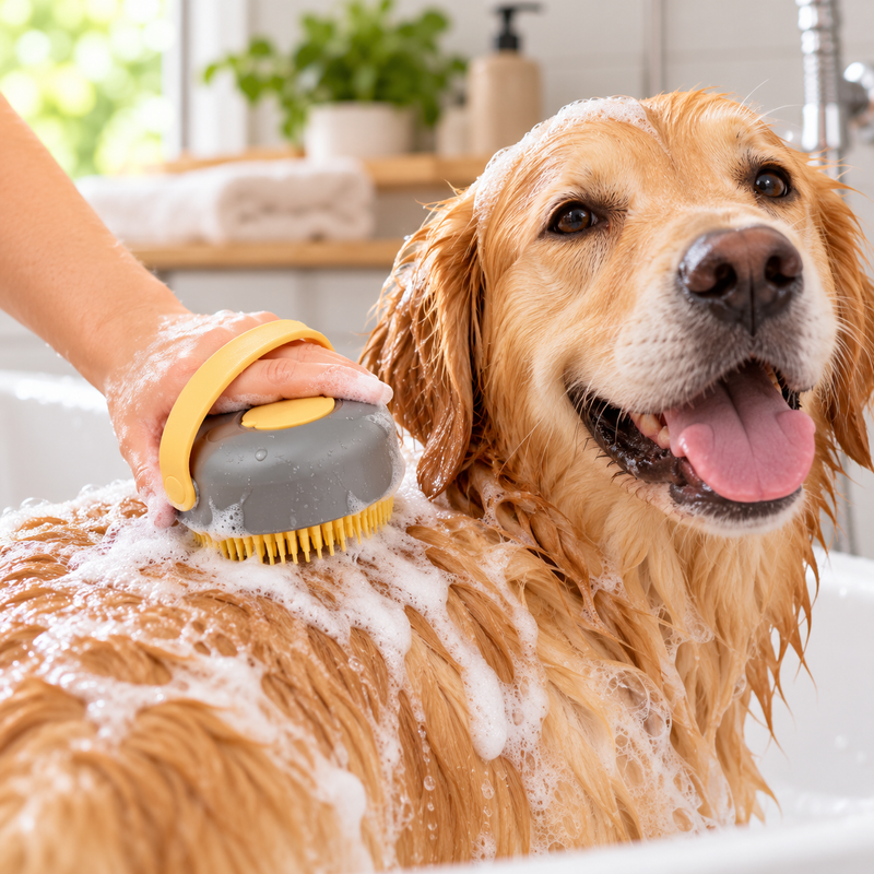 PAW Pflegeutensilien – Easy Wash Shampoo & Massage – Silikonborsten