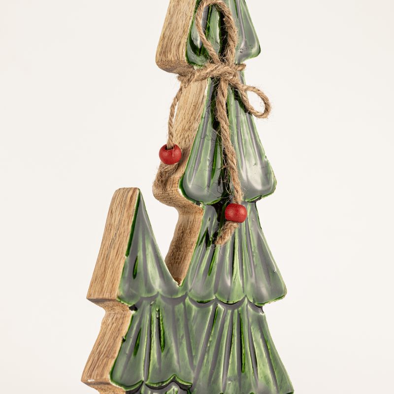 Lost in the Forest – Mittel – Zwei emaillierte Bäume – (34 x 11 x 2,5 cm)
