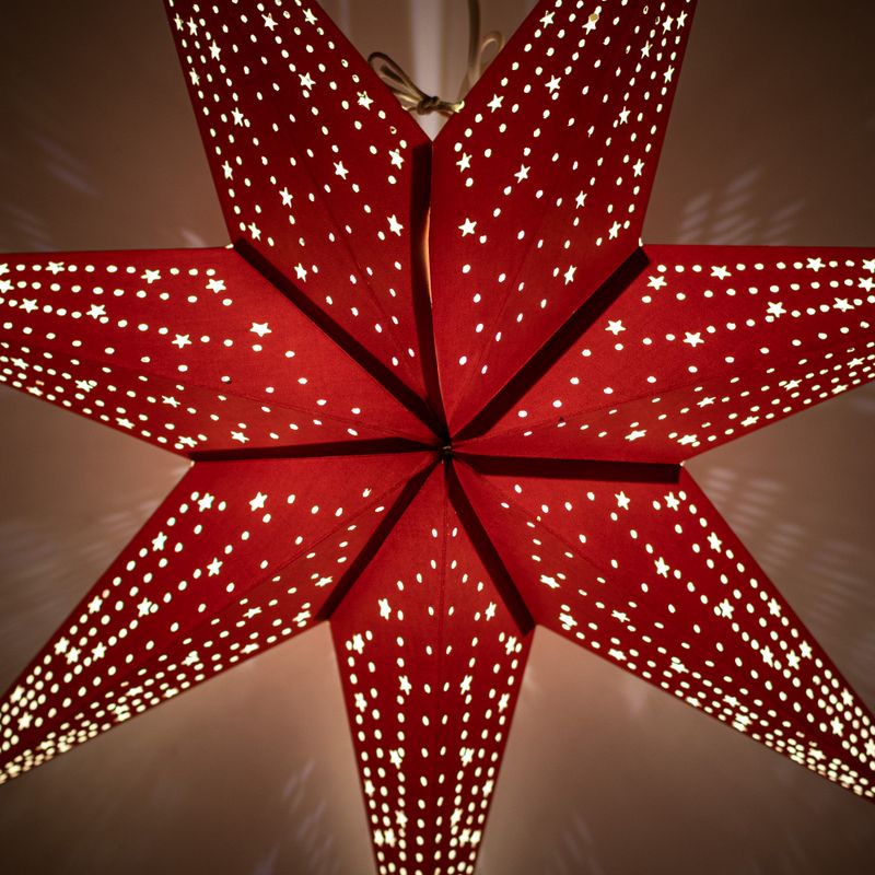 Sternlampe – Glücksrot – siebenzackig – 60 cm