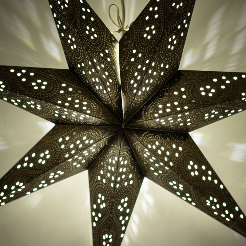 Sternlampe – Schwarzes Nordlicht, sieben Zacken – 60 cm