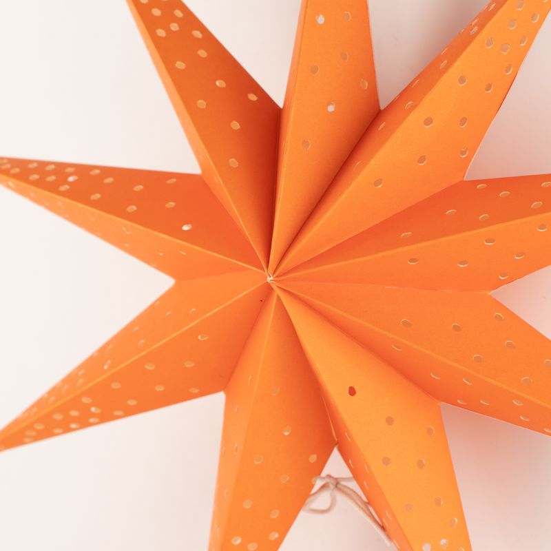 Sternlampe – Orangefarbene Lichter, neun Zacken – 45 cm