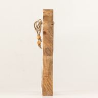 Engel-Figur „Halo“ aus Mangoholz, mittel – weiß emailliert