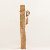 Engel-Figur „Halo“ aus Mangoholz, mittel – weiß emailliert