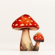 Deko-Pilz aus Holz – Mini Redcap