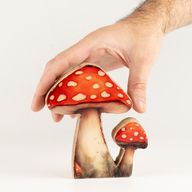 Deko-Pilz aus Holz – Mini Redcap