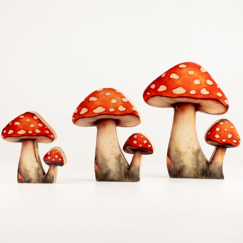 Deko-Pilz aus Holz – Mini Redcap