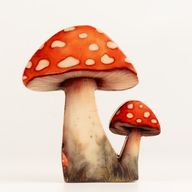 Holzpflanzen – Mittelgroßer Fliegenpilz