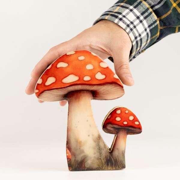 Zimmerpflanzen aus Holz – Mittelgroßer Fliegenpilz
