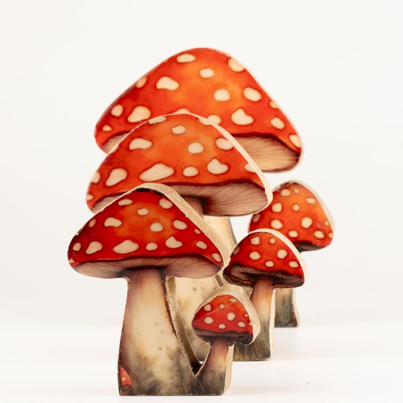 Deko-Pilz aus Holz – Großer Fliegenpilz
