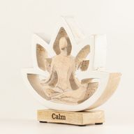Yoga-Figur aus Holz – Lotusblüte – Creme – Gelassenheit