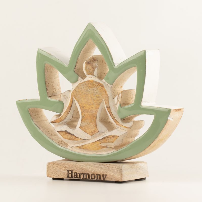 Yoga-Figur aus Holz – Lotusblüte – Salbei – Harmonie