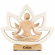 Yoga-Figur aus Holz – Lotusblüte – Creme – Gelassenheit