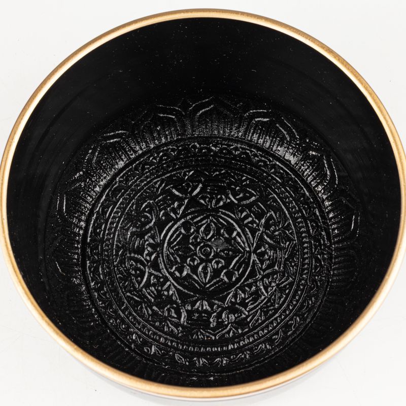TRUE NORTH – Schwarze Klangschale im Set – 15x7,5cm