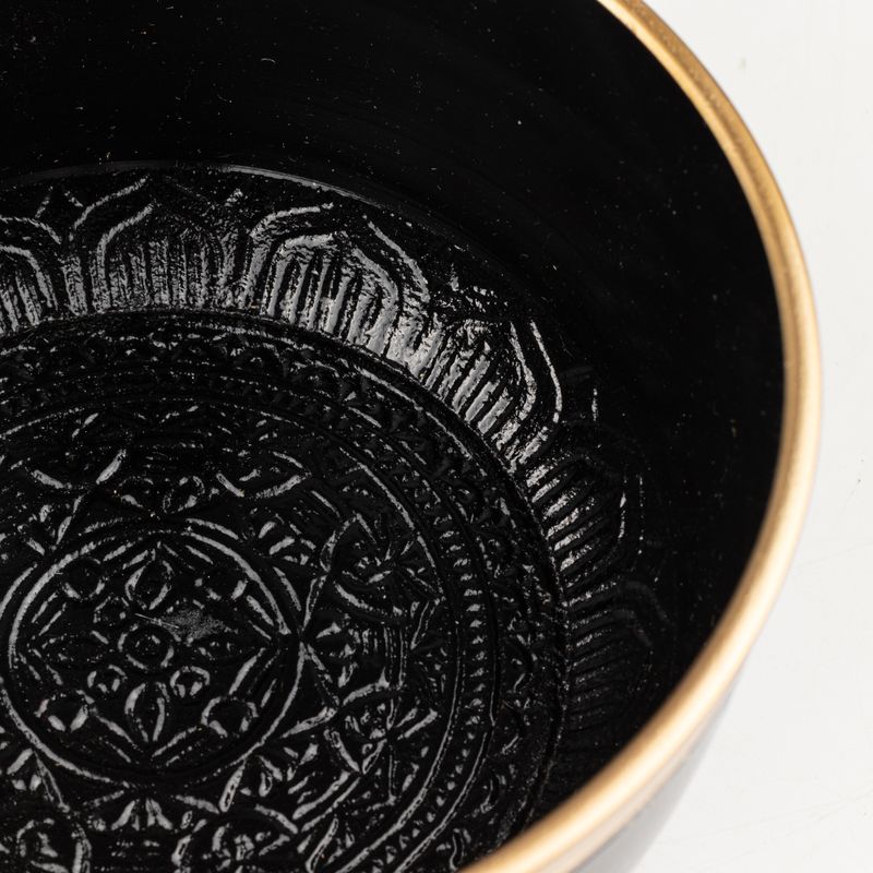 TRUE NORTH – Schwarze Klangschale im Set – 15x7,5cm