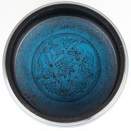 Große Klangschale – Staubblau – 32x15cm – Design 1