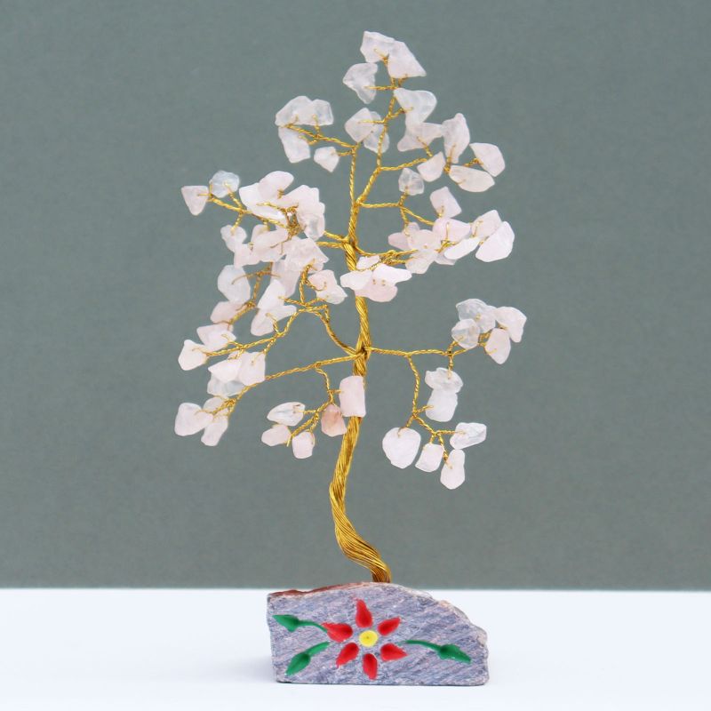 Indische Edelsteinbäume Rosenquarz - 80Steine