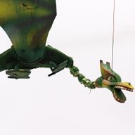 Kokosnuss-Drachenmobiles grün 37cm