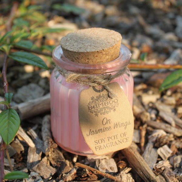 Jasminflügel - Sojakerzen im Glas