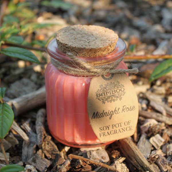 Mitternachtsrose - Sojakerzen im Glas