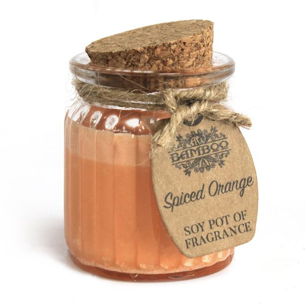 Gewürzorange - Sojakerzen im Glas
