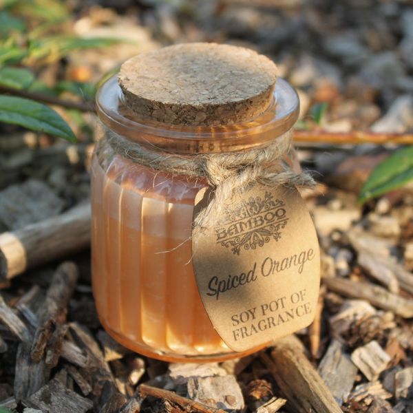 Gewürzorange - Sojakerzen im Glas