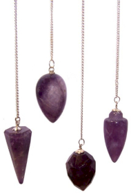 3x Magische Edelsteinpendel Amethyst