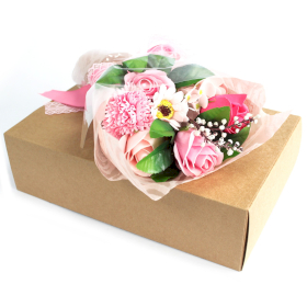 36x Seifenblumenbouquet in Schachtel- rosa