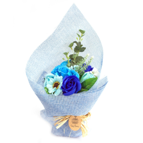 Stehender Seifenblumenstrauß - blau