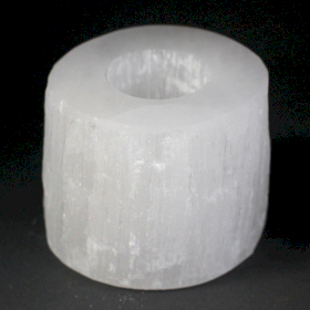 Selenit Kerzenhalter - Zylinder - 8 cm