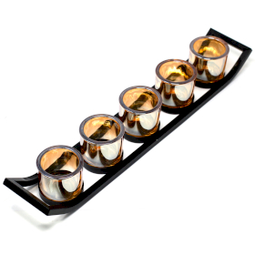 Kerzenhalter aus Eisen - 5 Tassen Leiste