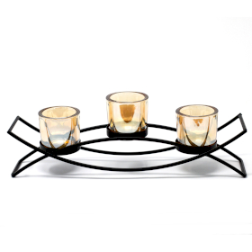 Kerzenhalter aus Eisen - 3 Tassen Silhouette