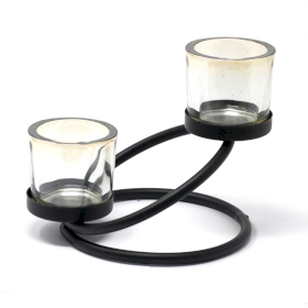 Kerzenhalter aus Eisen - 2 Tassen Doppelschtuffen
