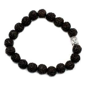 6x Rudraksha Buddah Bangle Mala - Dunkel