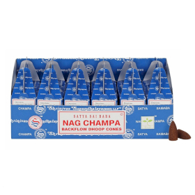 6x Satya Rückfluss Räucherkegel- Nag Champa (24 Stück)