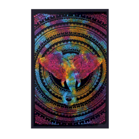 Tagesdecke aus Baumwoll/ Wandbehang - Elefantenkopf