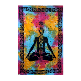 Tagesdecke aus Baumwoll Wandbehang - Chakra Buddha