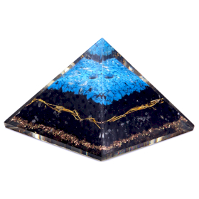 Orgonite Pyramide - Turqoise and Black Tourmaline - 70 mm