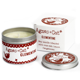 Kerze in Zinkdose in Geschenkverpackung- Clementine