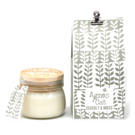 Kleine Glaskerze in Geschenkverpackung- Seasalt and Moss