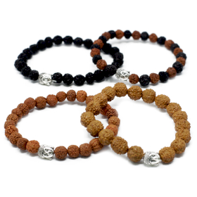 12x Verschiedene Rudraksha Buddah Armbänder