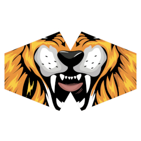 3x Wiederverwendbare modische  Schutzmaske- Tiger (Erwachsene)