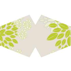 3x Wiederverwendbare modische Schutzmaske - Grüne Blätter (Erwachsene)