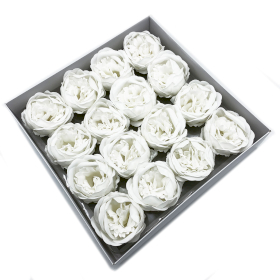 16x DIY Seifenblumen - Ext große Pfingstrose- Weiß