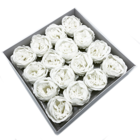 16x DIY Seifenblumen - Ext große Pfingstrose- Weiß