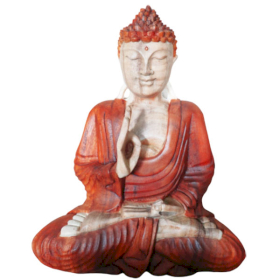 Handgeschnitzte Buddhastatue - 30cm Willkommen