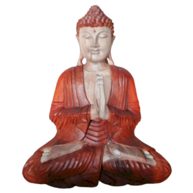 Handgeschnitzte Buddhastatue - 40cm Willkommen