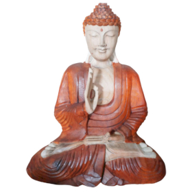 Handgeschnitzte Buddhastatue - 60cm Meditation
