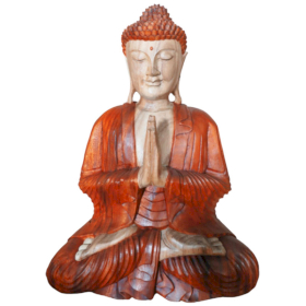 Handgeschnitzte Buddhastatue - 60cm Willkommen