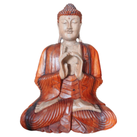 Handgeschnitzte Buddhastatue - 60cm Zwei Hände
